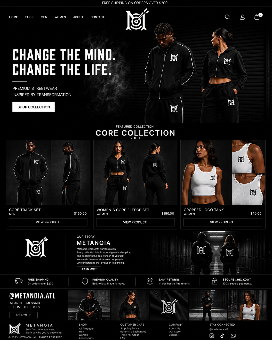 Metanoia Core Collection website preview